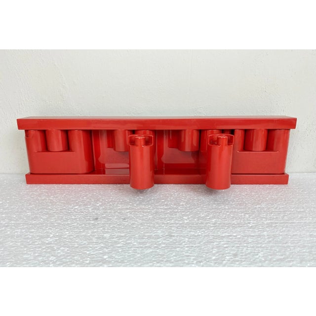 Red Plastic Minivip Wall Coat Rack by Benanti & Brunori for Velca, Italy, 1970 For Sale - Image 6 of 10