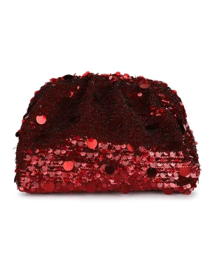 Rafe Cabernet Sequin Aya Frame Clutch