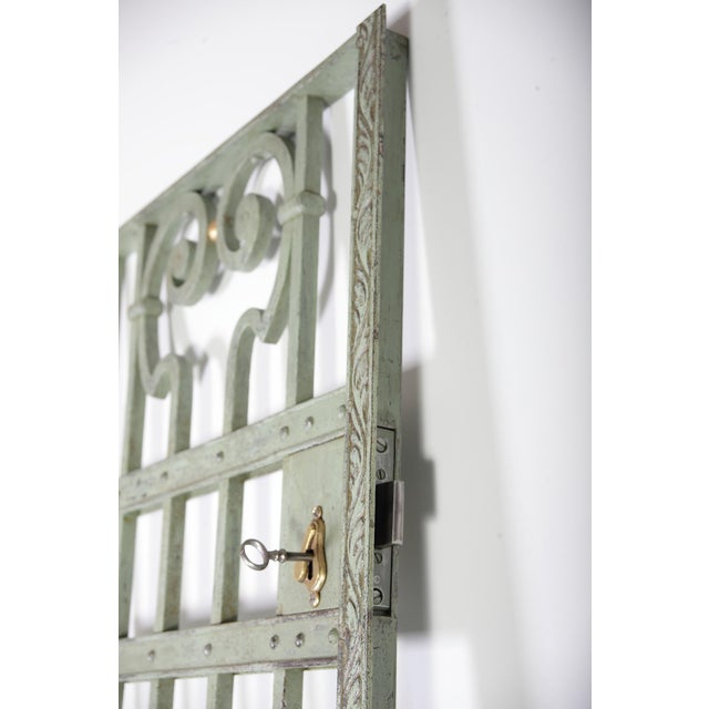 Antique Green Iron Wrought Double Doors, 1880s, Set of 2 For Sale - Image 15 of 18