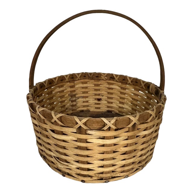 Tennessee Amish Made Hardwood Gathering Basket For Sale