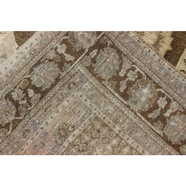Vintage Turkish Oushak Rug in Brown/Green, Taupe and Neutral Colors For Sale - Image 10 of 11