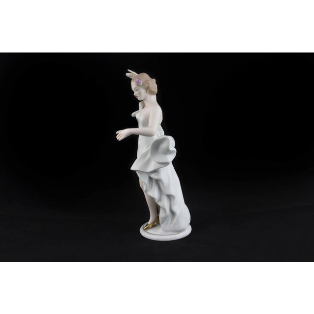 Girl with Bow Dress with Flower in Her Hair from Wallendorf, 1940s For Sale - Image 3 of 6