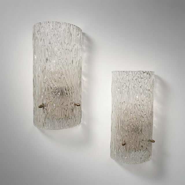 Wall Lamps in Brass and Glass from Venini, 1940s, Set of 2 For Sale - Image 6 of 6