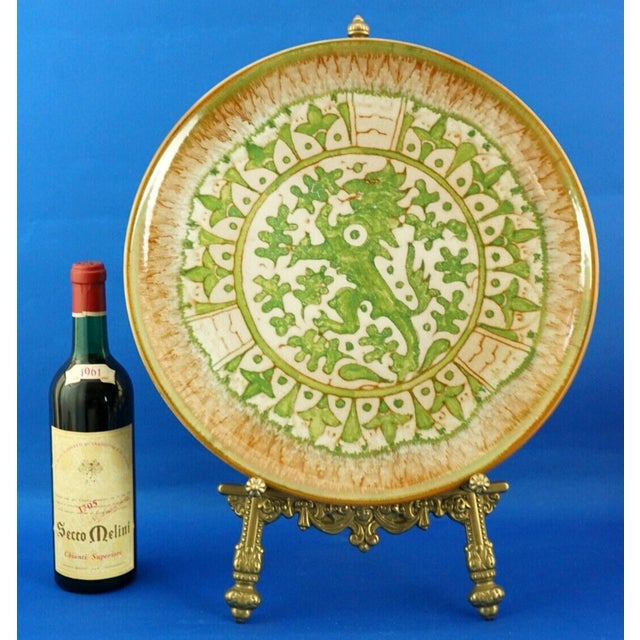 Large Vintage Italian Ceramic Majolica Plate by Domenico Matteucci & Wanda Berasi, 1972 For Sale - Image 4 of 18