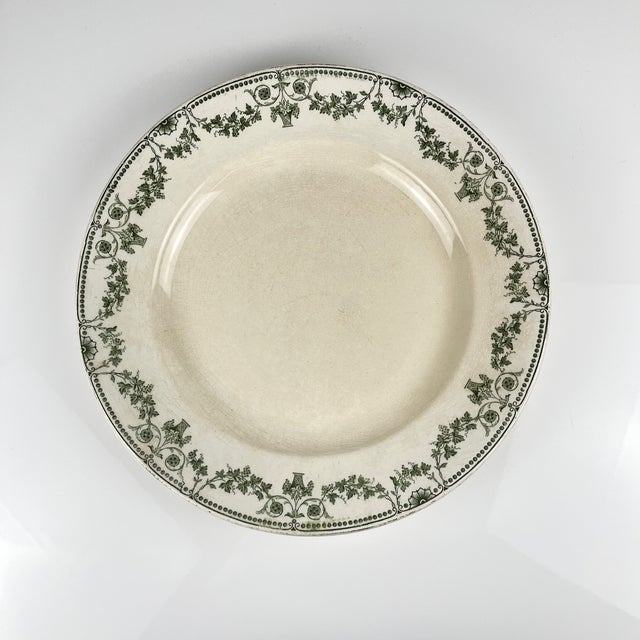 Round Green Champagne Dish from Badonviller, Early 20th Century, 1890s For Sale - Image 12 of 12