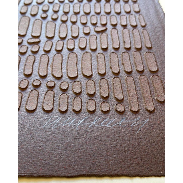 Brown Late 20th Century Paper Relief Signed Monotype 28 X 35 For Sale - Image 8 of 8