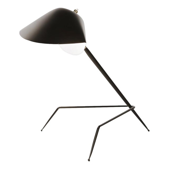 Mid-Century Modern Black Tripod Lamp from Serge Mouille For Sale