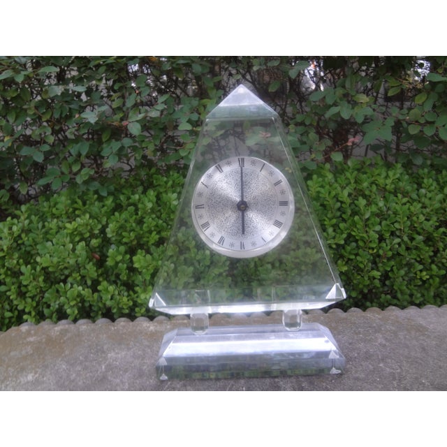 Mid-Century Modern Mid Century Modern Neoclassical Style Acrylic Clock For Sale - Image 3 of 12