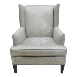 Ethan Allen Silver "Digital" Wingback Chair - Silver For Sale