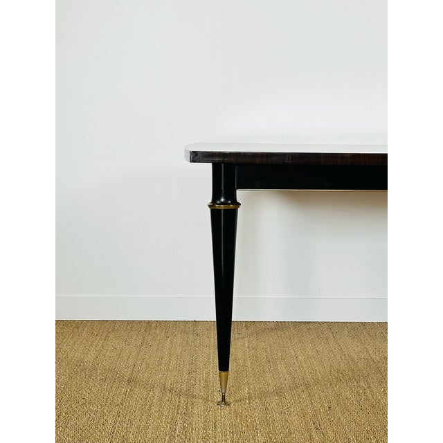 Modern Extendable Dining Table in Maccassar Ebony, 1950s For Sale - Image 9 of 17