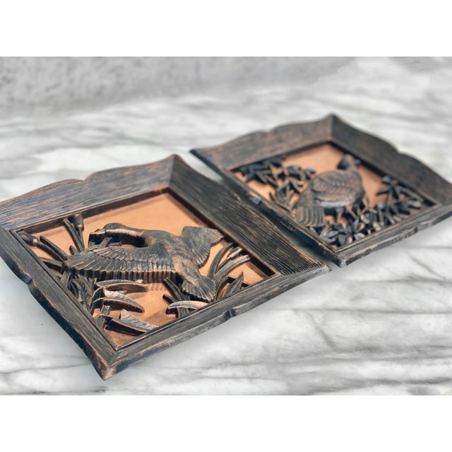 Mid-Century Coppercraft Gilded Wall Hanging Bird Plaque Sculpture - a Pair For Sale - Image 4 of 11