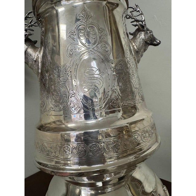 Art Deco VIntage Silver-Plated Coffee and Tea Urn With Exceptional Decorative Details For Sale - Image 3 of 8