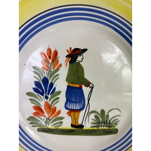 1960s Dinner Plates by Henriot Quimper Set of 7 For Sale - Image 4 of 7