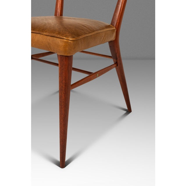 Rare Mid-Century Modern Model 7001 Side Chair in Walnut & Leather Attributed to Paul McCobb for Directional, Usa, C. 1950's For Sale - Image 14 of 18