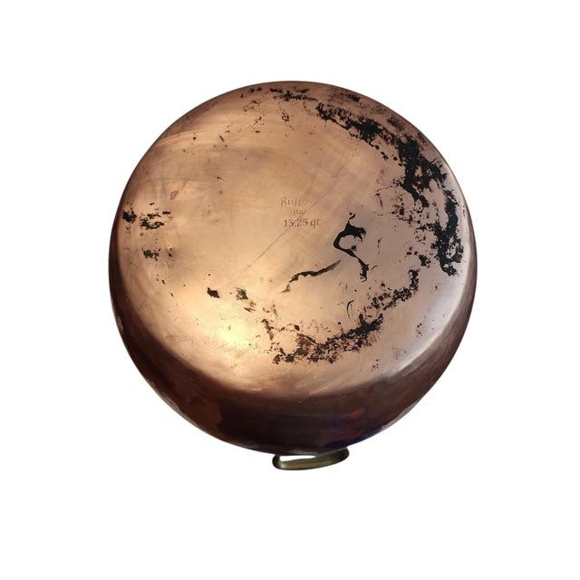 1950s Ruffoni Italy Mid 20th Century 13.25 Quart Lidded Copper Stock Pot For Sale - Image 5 of 7