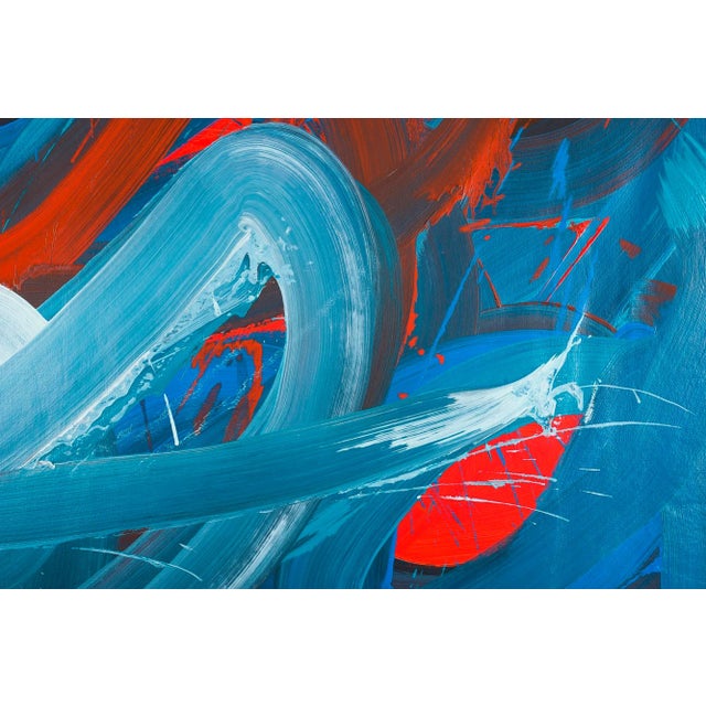 Contemporary Abstract Oil on Canvas Painting "Swirl 5" by Leon Phillips For Sale - Image 4 of 7