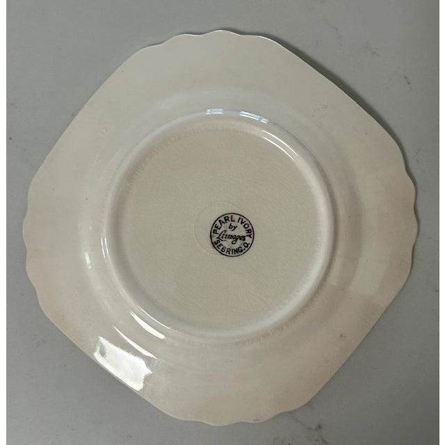 Limoges Pink Floral and Silver Trim Art Deco Dessert Plates - Set of 5 For Sale In Palm Springs - Image 6 of 7