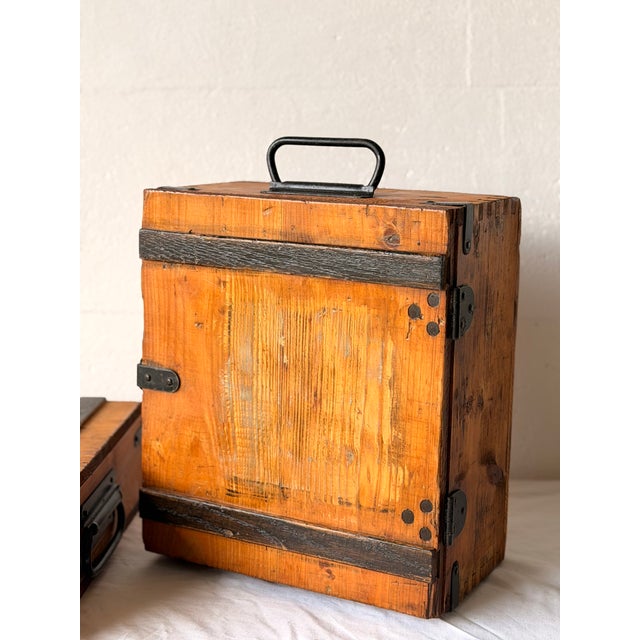 Vintage Wooden Storage Boxes, 1920s, Set of 2 For Sale - Image 12 of 15
