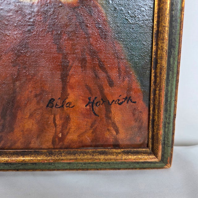 Mid-Century Bela Horvath (b.1888-1973) "Young Girl With Her Doll" Oil on Canvas Painting For Sale In Tampa - Image 6 of 9
