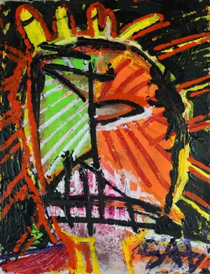 "Bobb13" Contemporary Neo Expressionist Painting by Sax Berlin