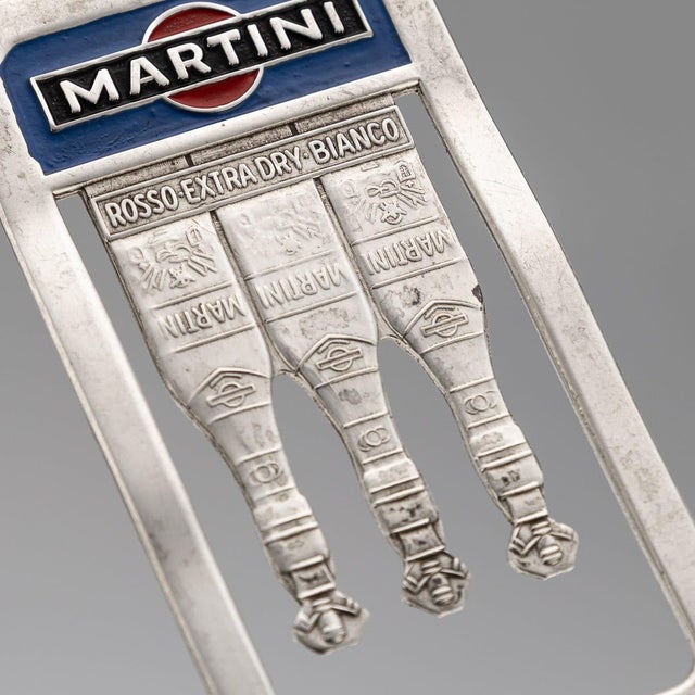 Vintage 20th Century English Silver & Enamel Martini Bookmark, 1985 For Sale - Image 6 of 8