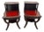 1950s Art Deco Style Step Tables Two Tier Nightstands Embossed Leather by Stanwycke For Sale