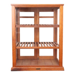 Antique Golden Oak Pie Pastry Display Cabinet For Sale