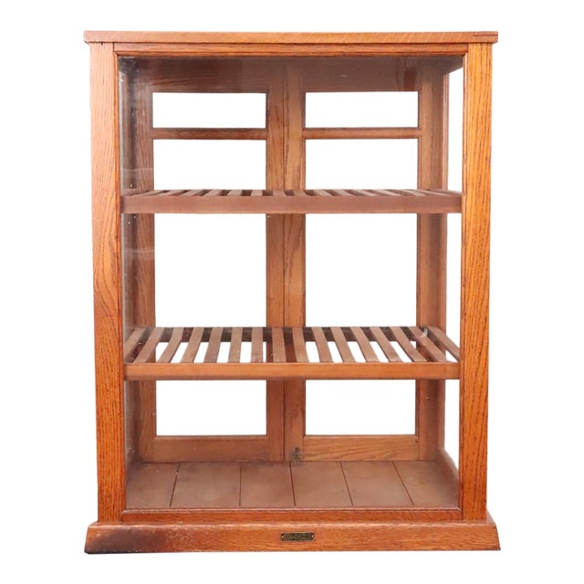 Antique Golden Oak Pie Pastry Display Cabinet For Sale