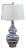 Baker Table Lamp - White & Blue For Sale