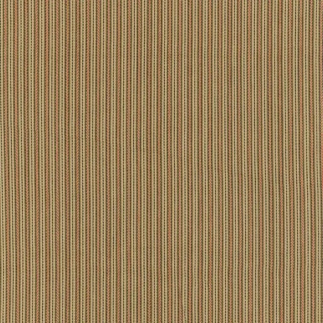 Sample - Schumacher Baker Cotton Stripe Fabric in Flax/Mocha/Red For Sale