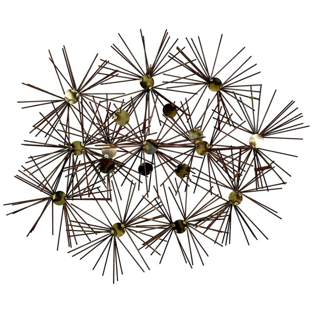 Metal Mixed Metal Wall Sculpture Signed Greenberg, 1968 For Sale - Image 7 of 7