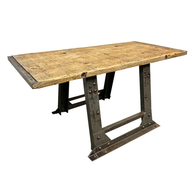 Industrial Riveted Coffee Table, 1960s For Sale