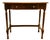 Hi, great patina solid wood antique vintage writing desk with one drawer. Good for under a window or in a hallway or foyer...