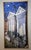 This New Orleans cemetery painting showcases three mausoleums and a full moon, with expressive layers of oil paint...