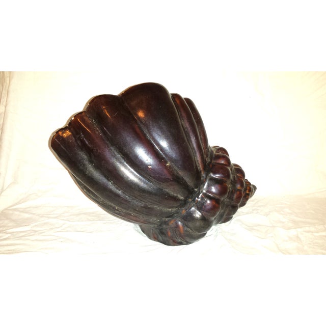 Large Mid Century Ceramic Conch Shell Planter Chairish