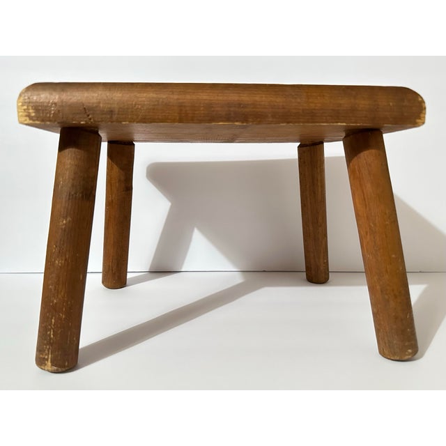 Farmhouse Vintage 1970s Century Folk Art/Farmhouse Wooden Step Stool For Sale - Image 3 of 12