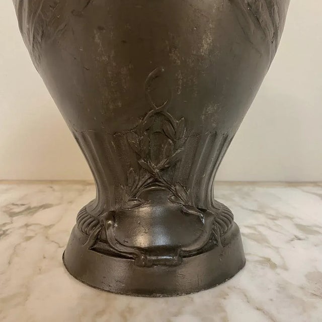 Metal Early Art Deco Period Pewter Vase For Sale - Image 7 of 11