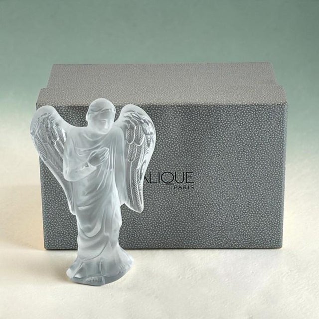 Lalique “Angel Gabriel” / "Ange Gabriel" Figurine With Original Box (5-Inch, #1219500, Vintage 1990s, France)) For Sale - Image 18 of 18