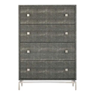 Cb2 Faux Shagreen Embossed Tall Chest For Sale