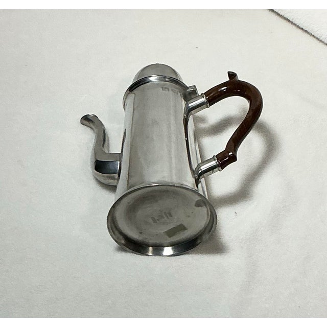 Wood Vintage John Somers Brazil Pewter Hot Water Milk Tea Pot - Polished For Sale - Image 7 of 12