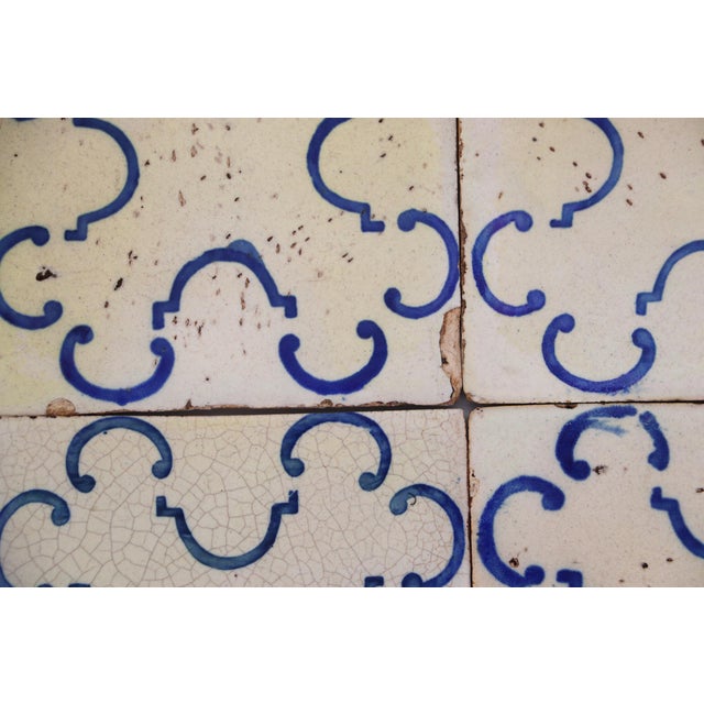 Ceramic 19th/20th Century Portuguese Set of Four Tiles, Tin-Glazed Pottery For Sale - Image 7 of 12
