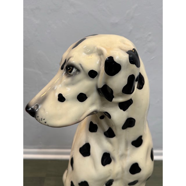 Large Mid-Century Dalmatian Dog Sculpture Hand-Painted Ceramic Figure For Sale In San Francisco - Image 6 of 12