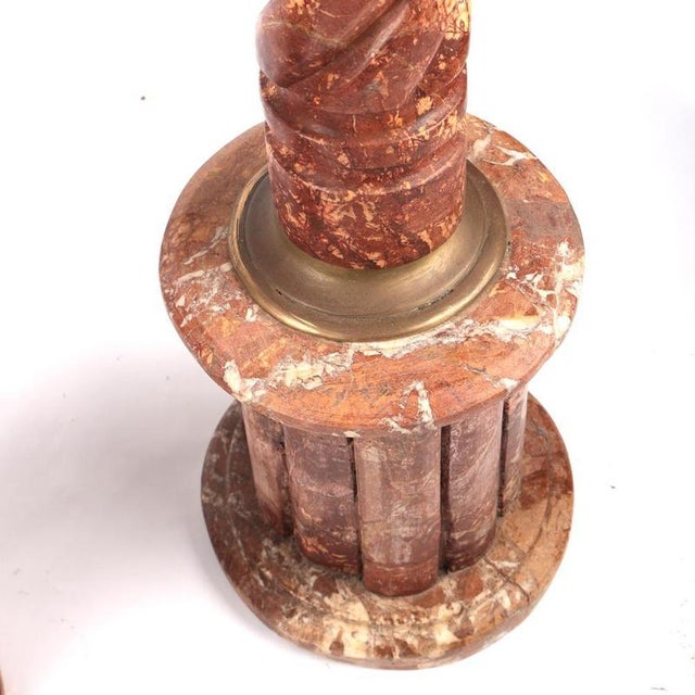 Italian Marble Pedestal Stands, 1900s, Set of 2 For Sale - Image 4 of 9