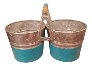 Large Farmhouse Rustic Galvanized Double Bucket Planter