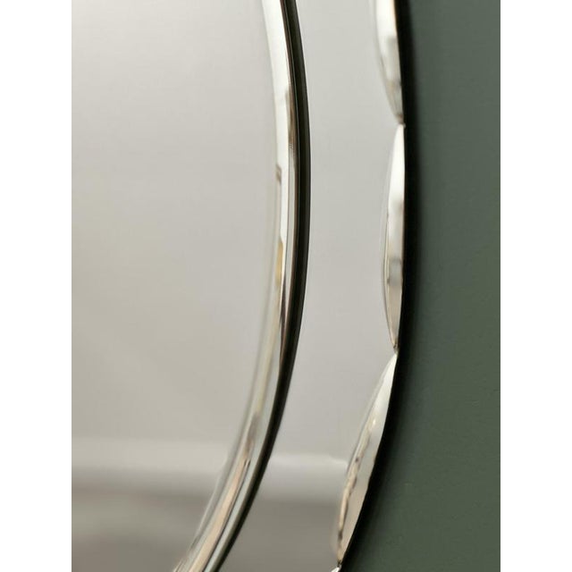 Italian Oval Mirror with Faceted Glass Frame from Crystal Arte, 1970s For Sale - Image 15 of 16