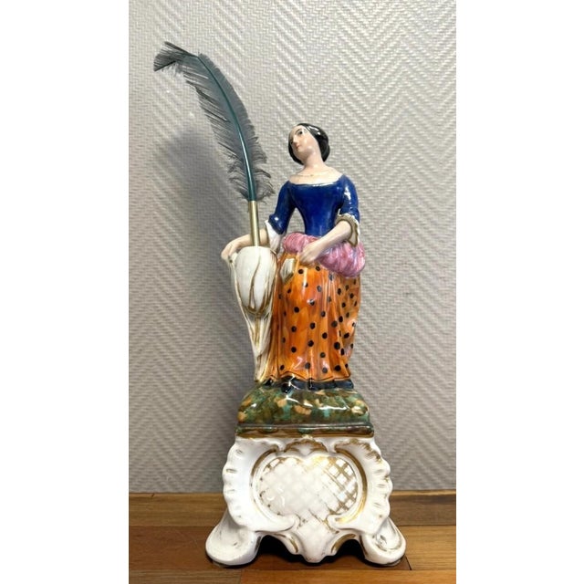 Large Polychrome Porcelain Pen Holder, 1800s For Sale - Image 6 of 6