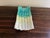 Ceramic Vintage French Country Majolica Asparagus Dish in Turquoise and Cream For Sale - Image 7 of 8