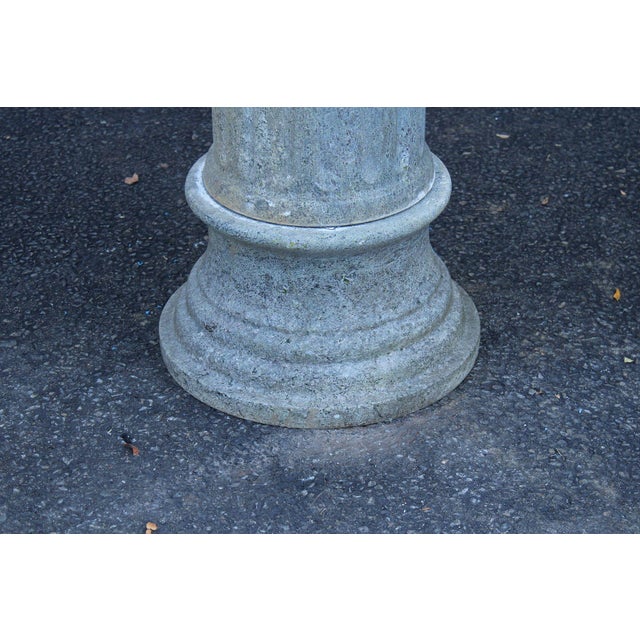 Vintage Pair Of Carved Granite Three Piece Garden Urns On Pedestals For Sale In Philadelphia - Image 6 of 18