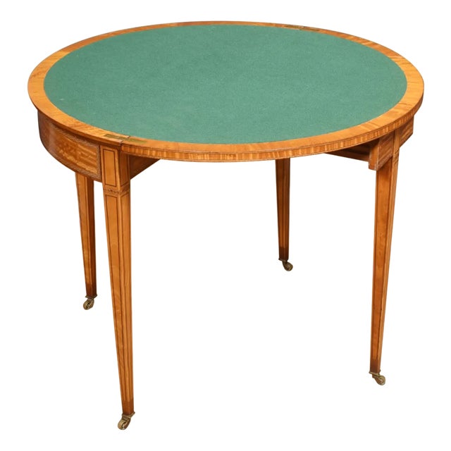 Vintage Satinwood Card Table For Sale