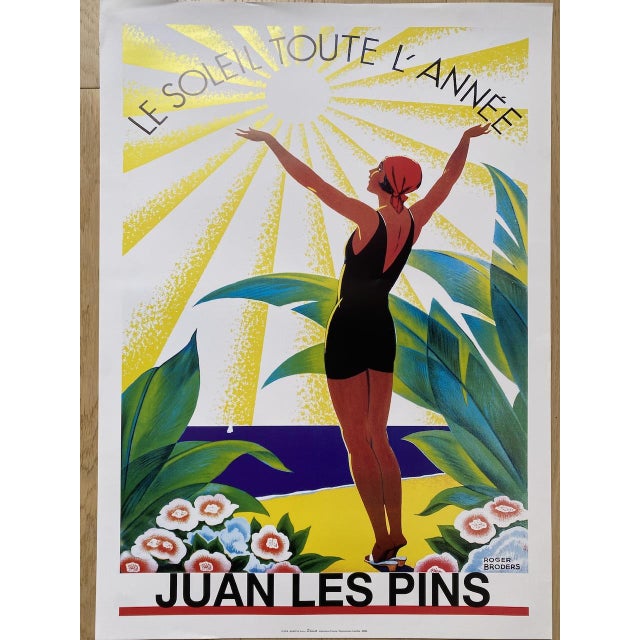 Vintage Juan Les Pins Poster, 1920s For Sale - Image 6 of 6